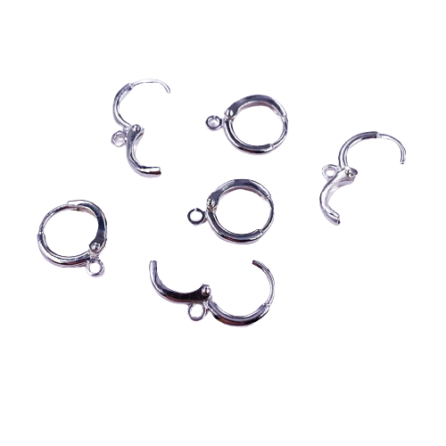 Psychiatry element Freeze Accesorii Croitorie :: Accesorii pentru bijuterii :: Închizători cercei cu  tortițe cu arc/pârghie, cupru placat cu argint, Rotunzi C / Buclă 14 mmx12  mm, 1 pereche - AKSB60